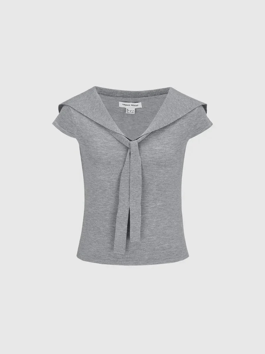 Scarf Decor Knitted T-Shirts | Urban Revivo