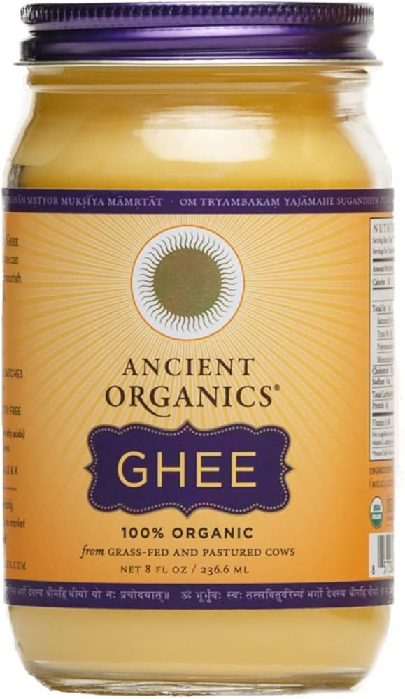 Ancient Organics Ghee, Organic Grass Fed Ghee Butter – Gluten Free Ghee, Clarified Butter, Vita... | Amazon (US)