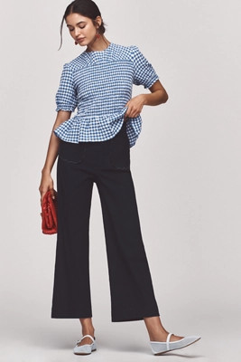 Maeve Smocked-Bodice Puff-Sleeve Blouse | Anthropologie (US)