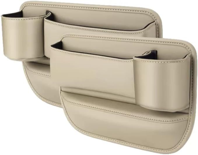 Car Seat Gap Filler, Automotive Seat Leather Storage Box with Cup Holder, Universal Seat Gap Orga... | Amazon (US)