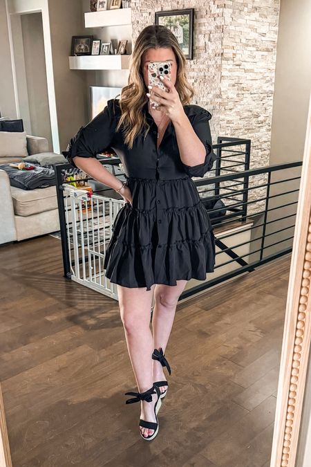 Love this little black shirt dress! The ruffle detailing is so cute! 🖤

5’7 | 185 
Size Largee

#LTKfindsunder50 #LTKmidsize #LTKstyletip