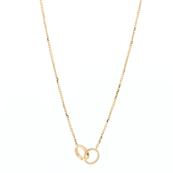 18K Yellow Gold Diamond Interlocking LOVE Necklace | FASHIONPHILE (US)