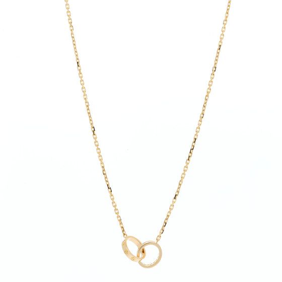 18K Yellow Gold Diamond Interlocking LOVE Necklace | FASHIONPHILE (US)