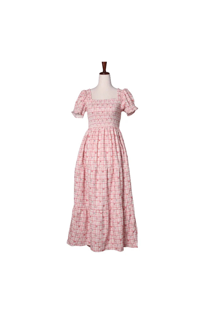 Fall Plaid Floral Corduroy Mom Dress | The Smocked Flamingo