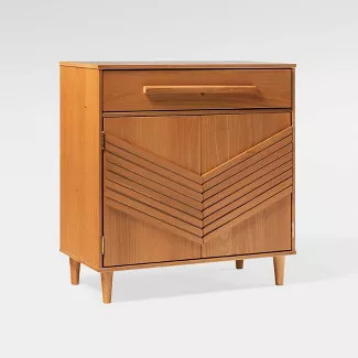 Felix Chevron Pop Solid Pine Accent Cabinet - Saracina Home | Target