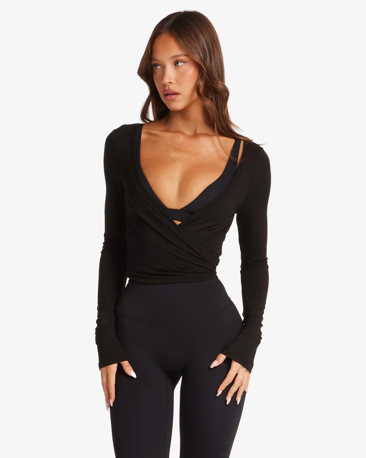 Ballet Wrap Top | Black | Crop Shop Boutique AU