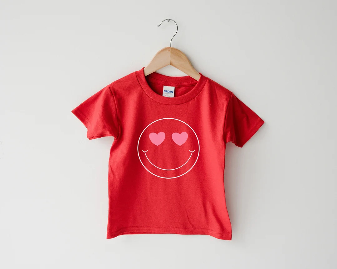 Kids Valentines Day Shirt Happy Face Shirt Valentines Day - Etsy | Etsy (US)