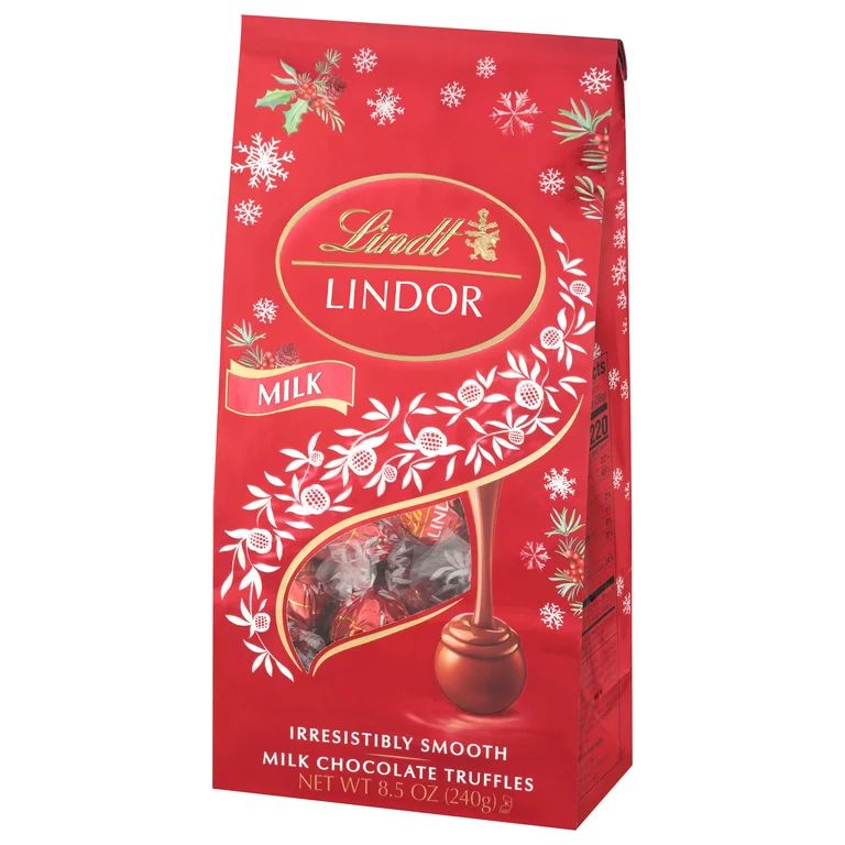 Lindt LINDOR Holiday Milk Chocolate Candy Truffles, 8.5 oz. Bag | Walmart (US)