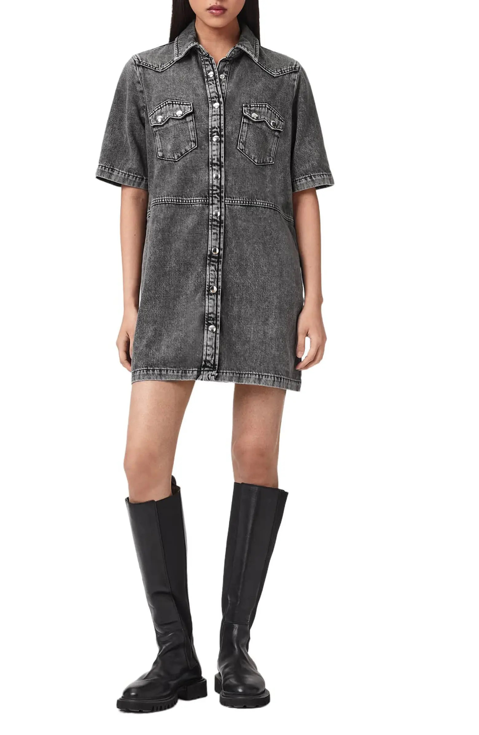 Rock Short Sleeve Denim Shirtdress | Nordstrom