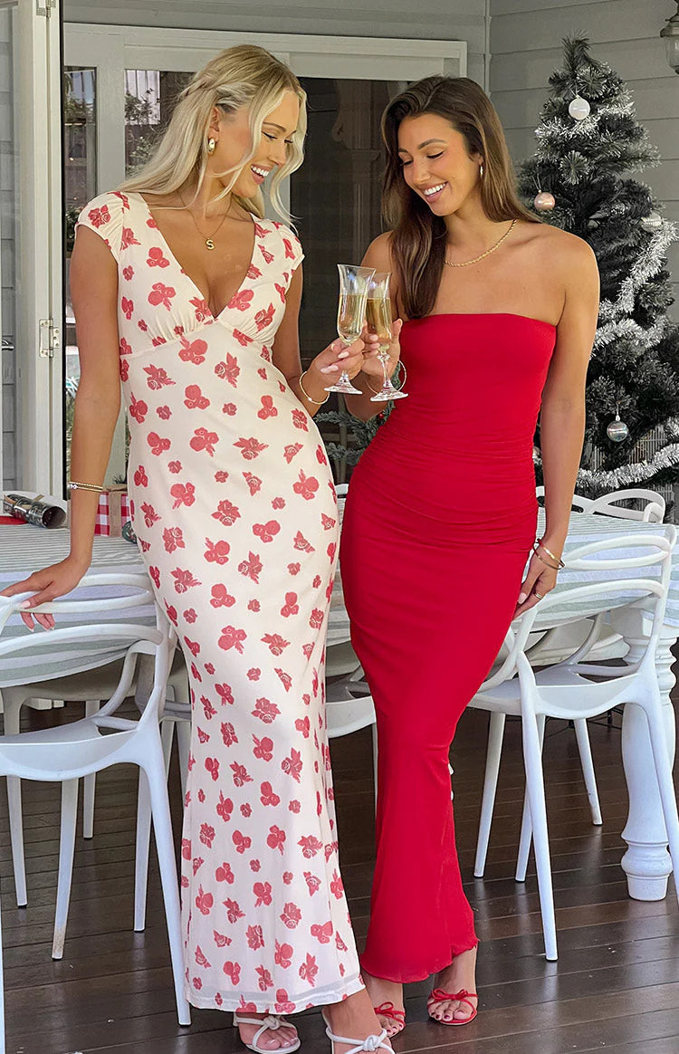 Imogen Red Maxi Dress | Beginning Boutique (US)
