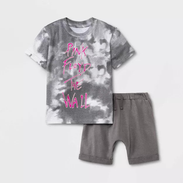 Toddler Boys' Pink Floyd Top and Bottom Set - Charcoal Gray | Target