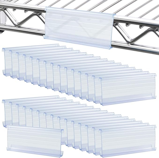 38 Pack Wire Shelf Label Holder, 3 inch Metro Shelving Clips Wire Rack Label Holder Shelf Labels ... | Amazon (US)