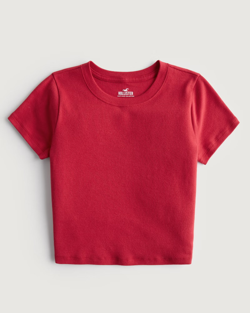 Girls Cotton Crew Baby Tee from Hollister | Hollister (US)