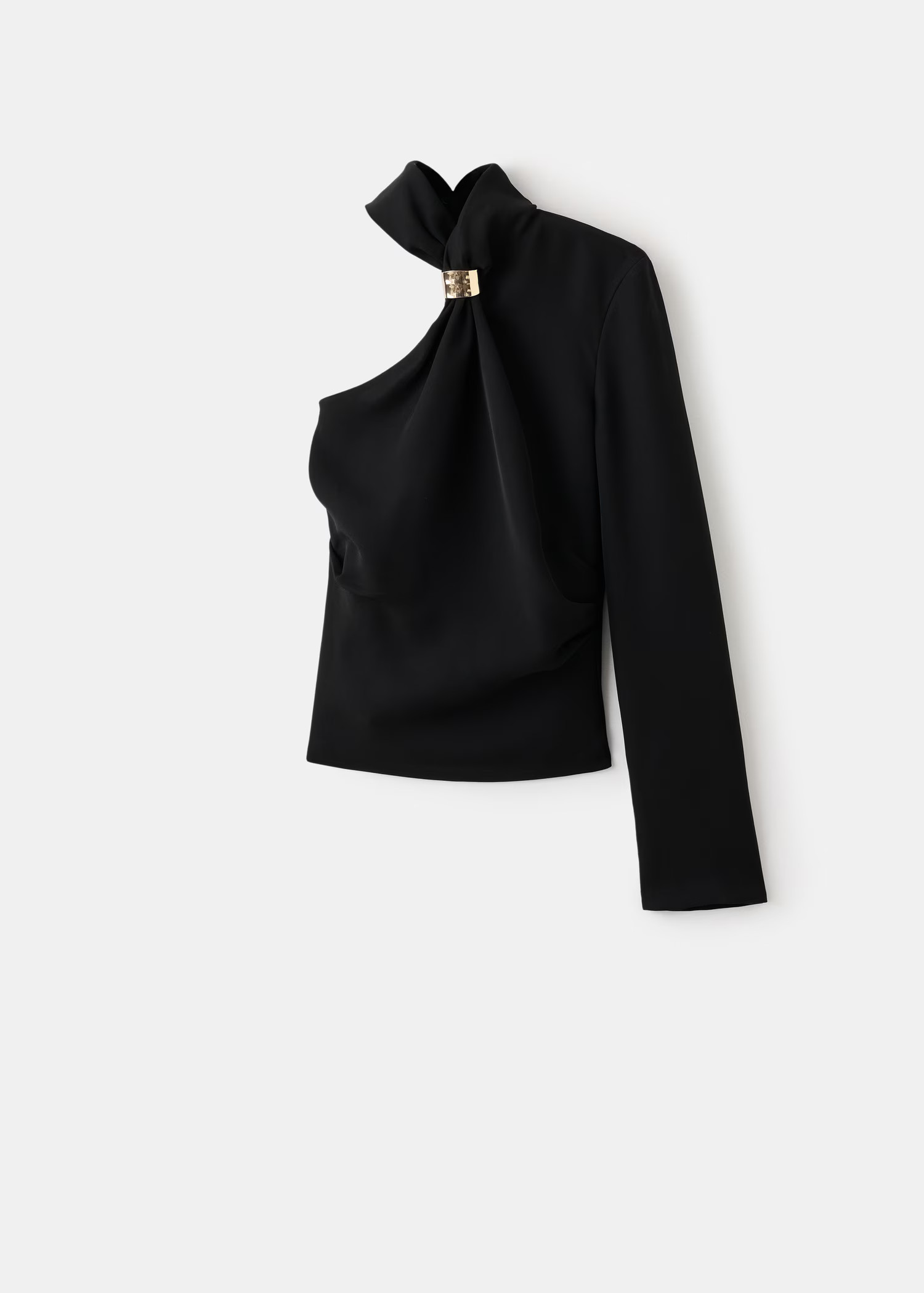 Asymmetrical blouse with metallic detail | Mango (US/MX/AU)