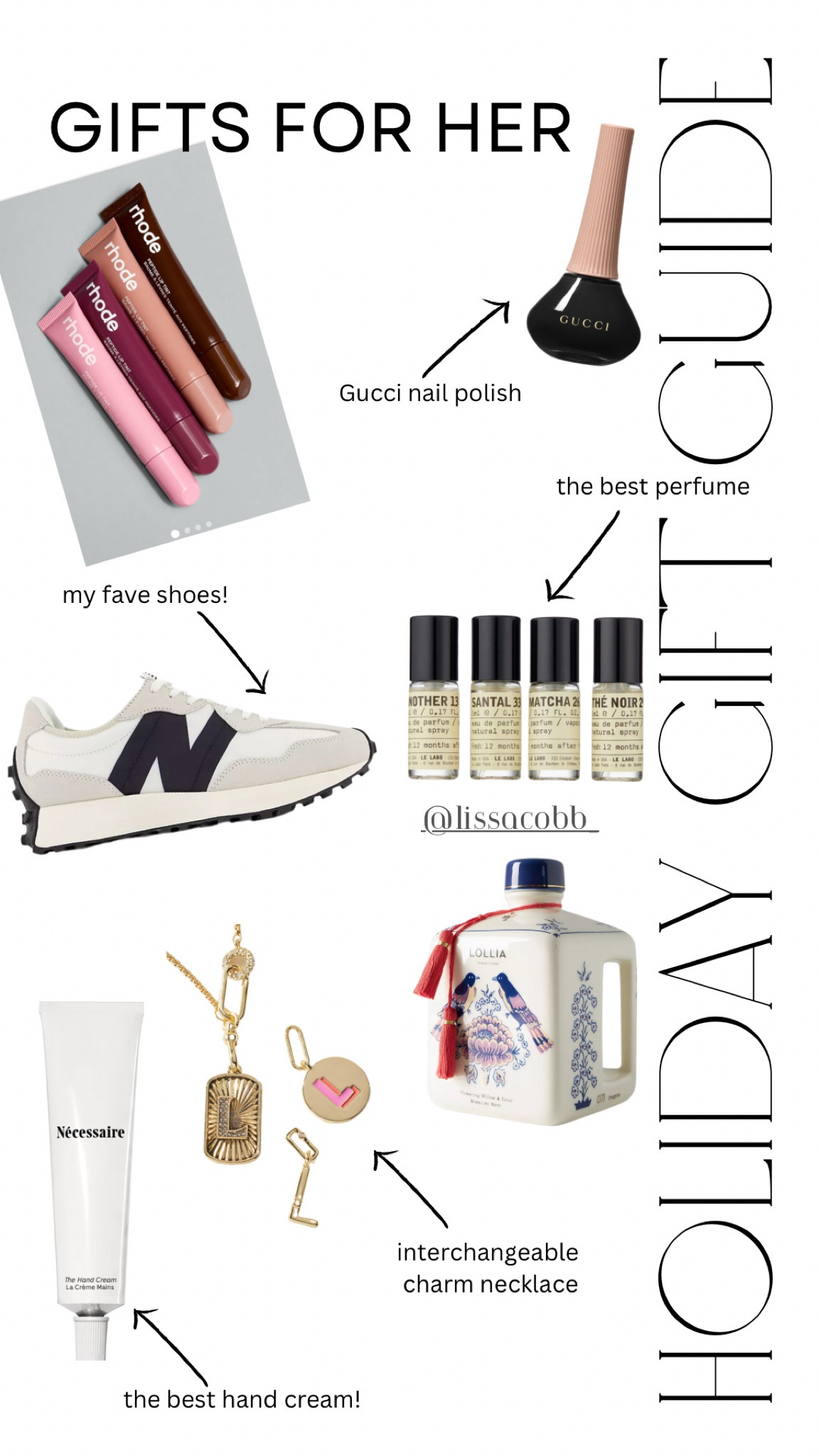 Gifts for her! 

Women’s gifts
Gifts for her
Gift guide
Gift ideas
Women’s shoes
Women’s style
Anthropologie 
New balance
Le labo
Rhode
Gucci
Necessaire

#LTKstyletip #LTKHoliday #LTKGiftGuide