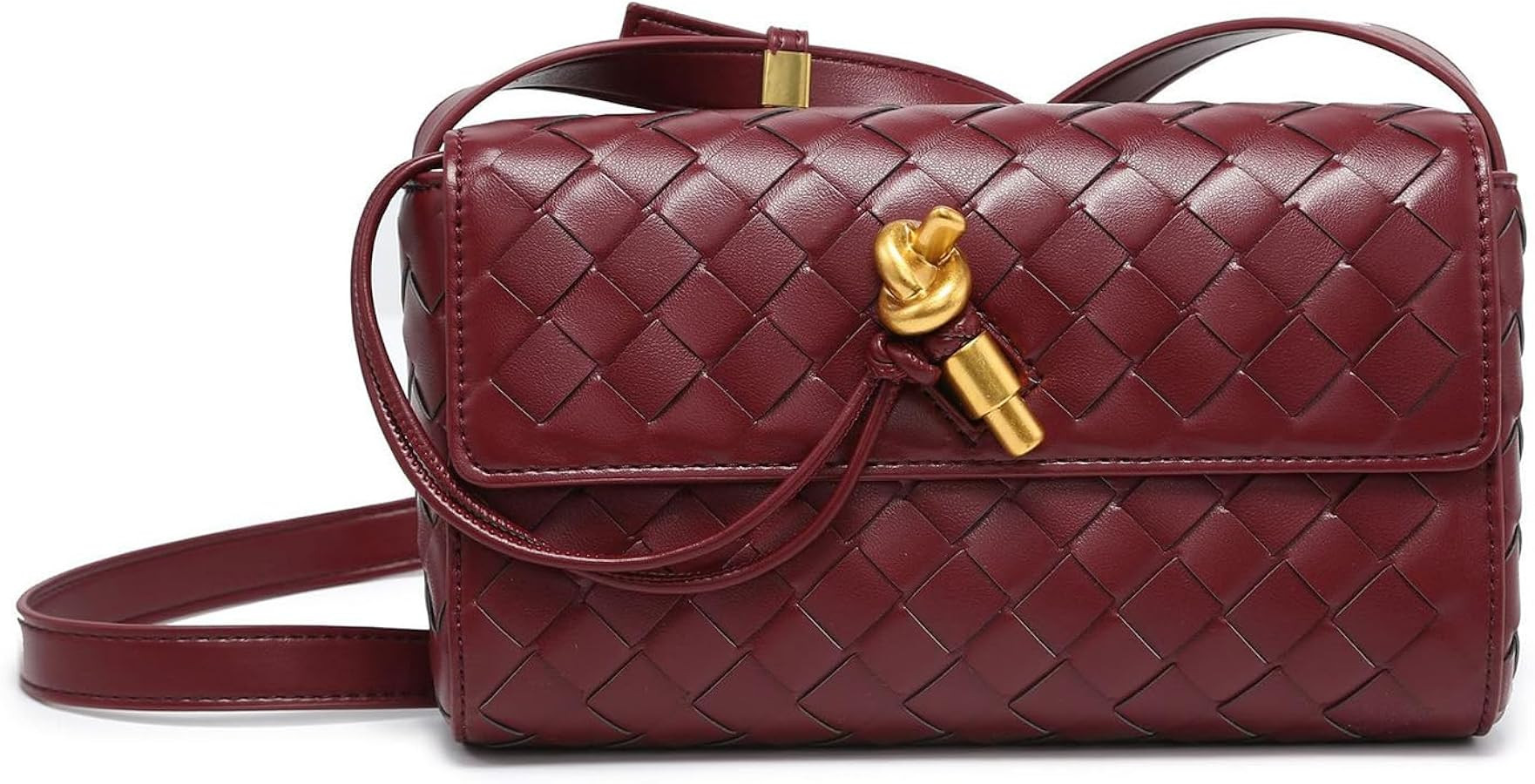 Woven Leather Shoulder Bag for Women, Fashion Handwoven Small Hobo Bag Purses Adjustable Shoulder... | Amazon (US)