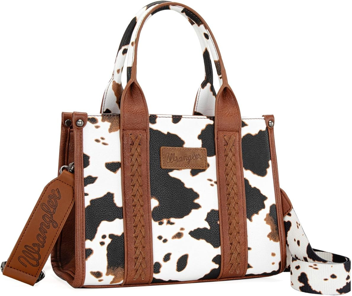 Montana West × Wrangler Tote Bag for Women Western Cow Print Purse Designer Top Handle Handbags | Amazon (US)
