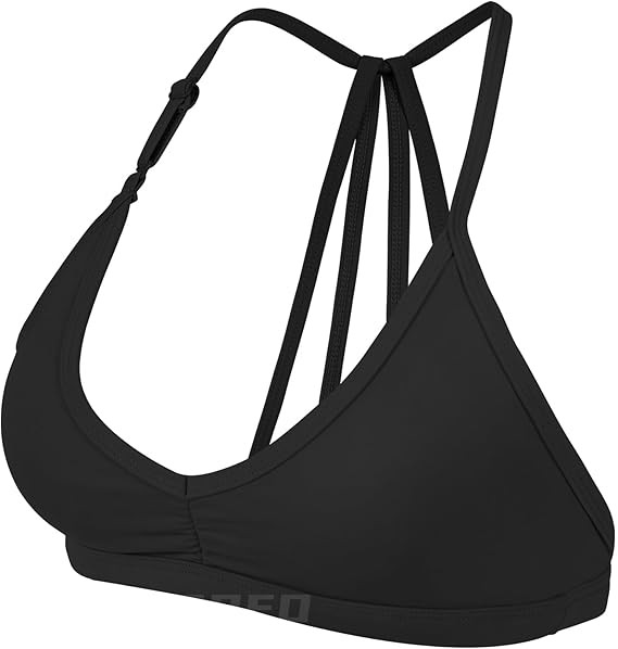 YEOREO Workout Sports Bras for Women Padded Strappy Open Back Gym Bra Light Impact Criss Cross Yo... | Amazon (US)