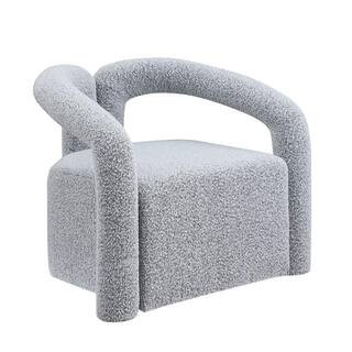 Best Master Furniture Amari Gray Boucle Fabric Arm Chair A822GAC - The Home Depot | The Home Depot