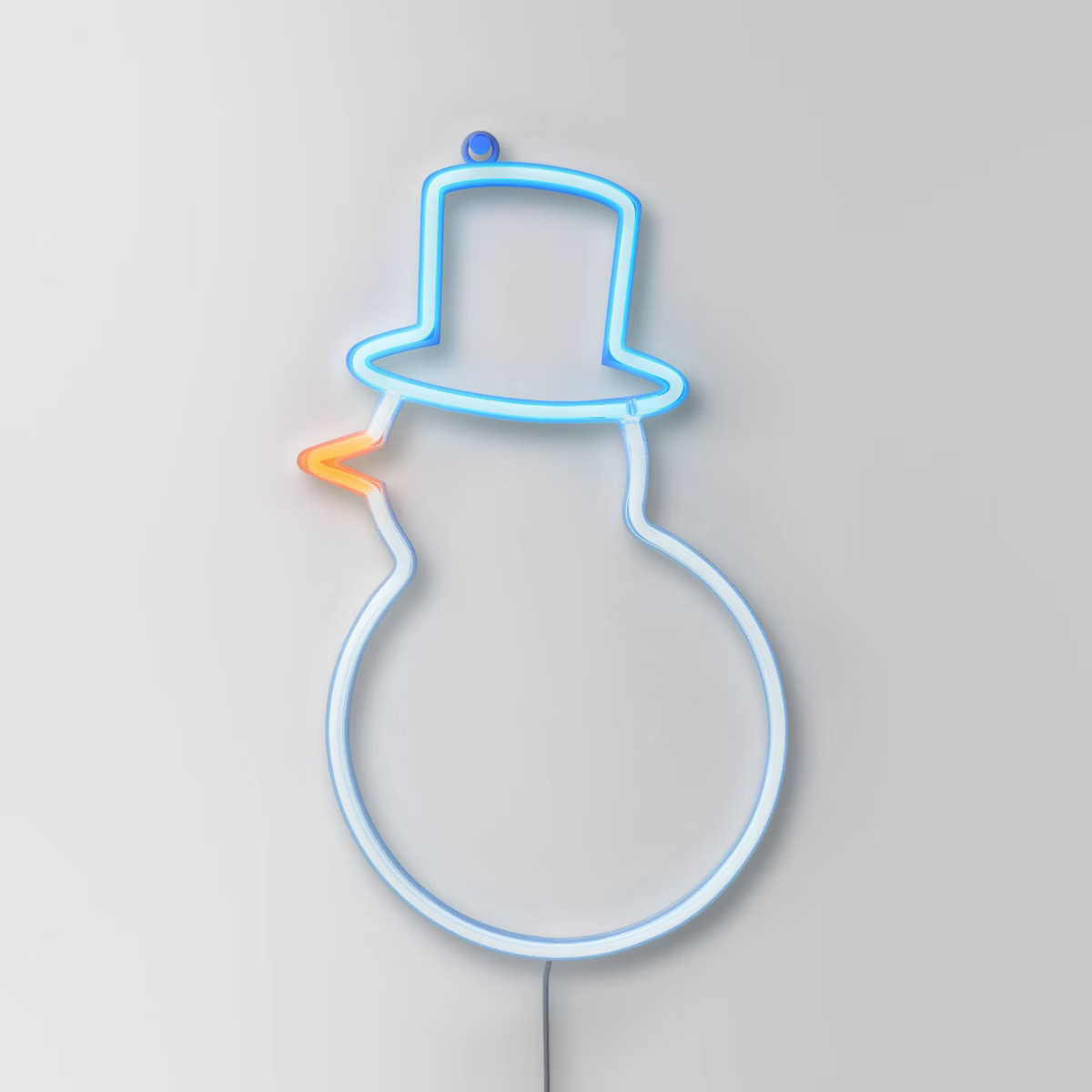 LED Battery Operated Christmas Neon Snowman Hangable Sign White/Blue/Orange - Wondershop™ | Target