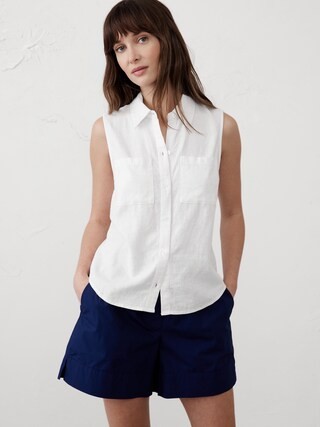 Linen-Blend Pocket Shirt | Banana Republic Factory