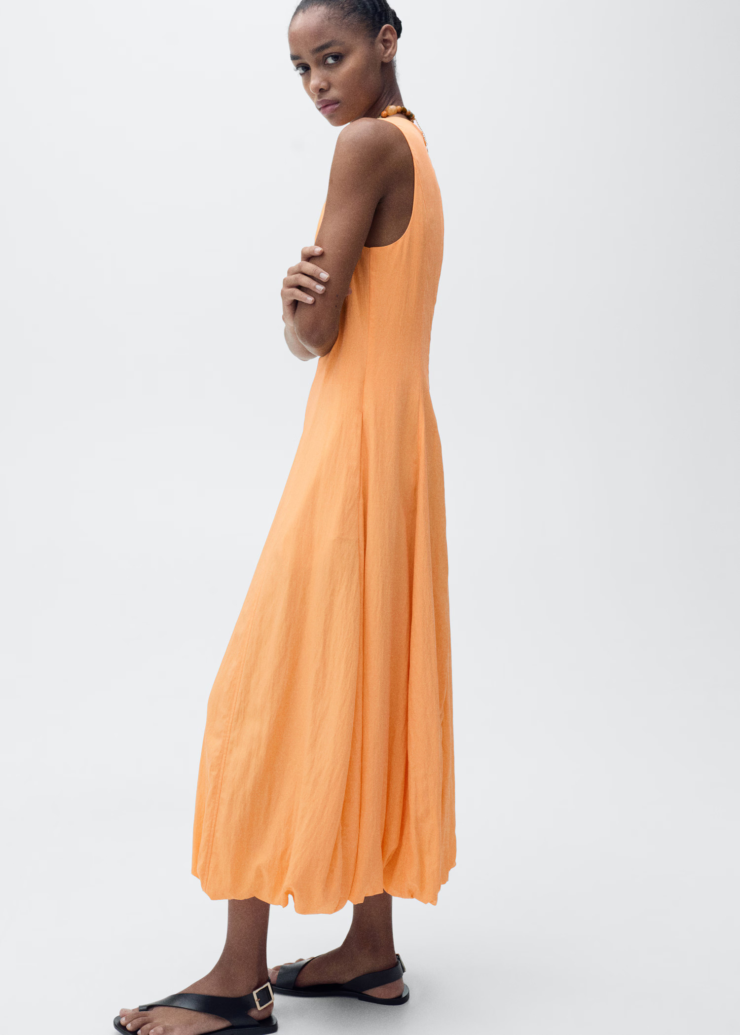 Midi-dress with puffed hem | Mango (US/MX/AU)