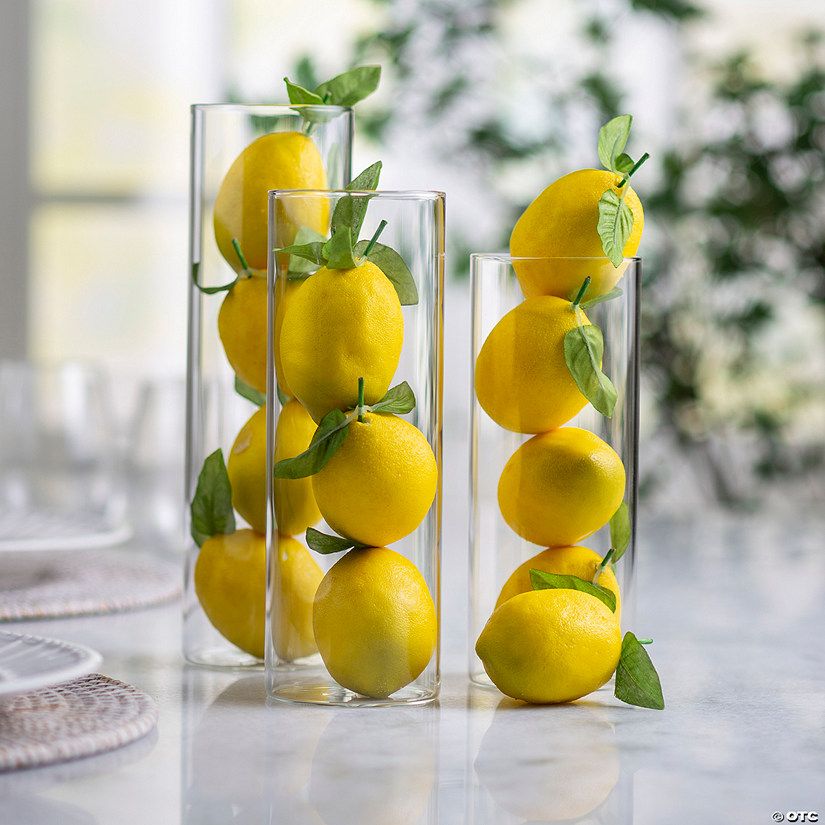 Lemon & Clear Vase Decorating Kit - 15 Pc. | Oriental Trading Company