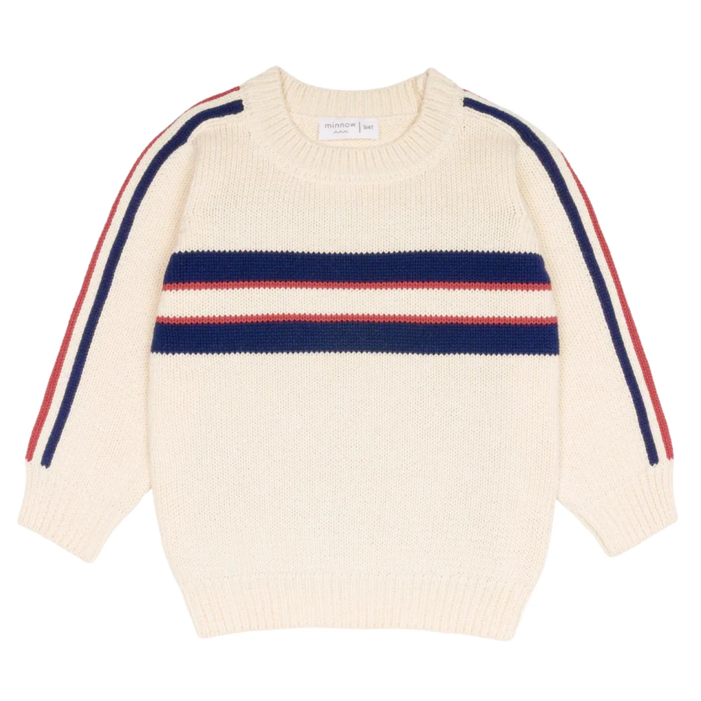unisex navy and red stripe knit sweater | Minnow