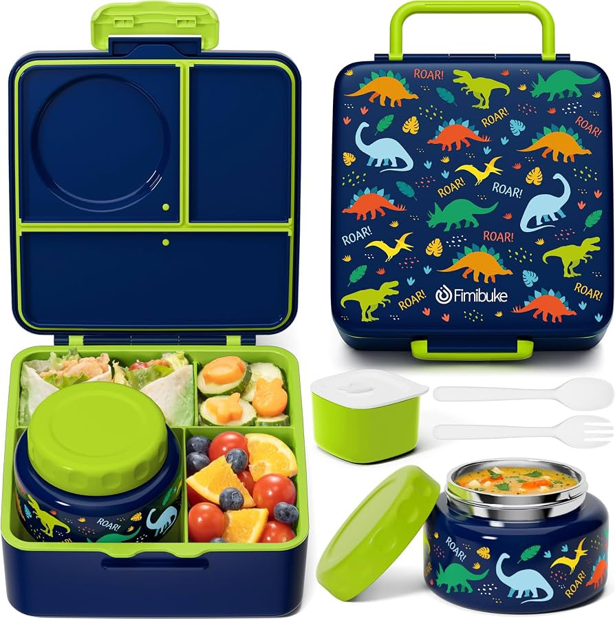 Fimibuke Bento Box for Kids Adult, BPA Free & Leakproof Toddler Lunch Box with 8.5oz Insulated Th... | Amazon (US)