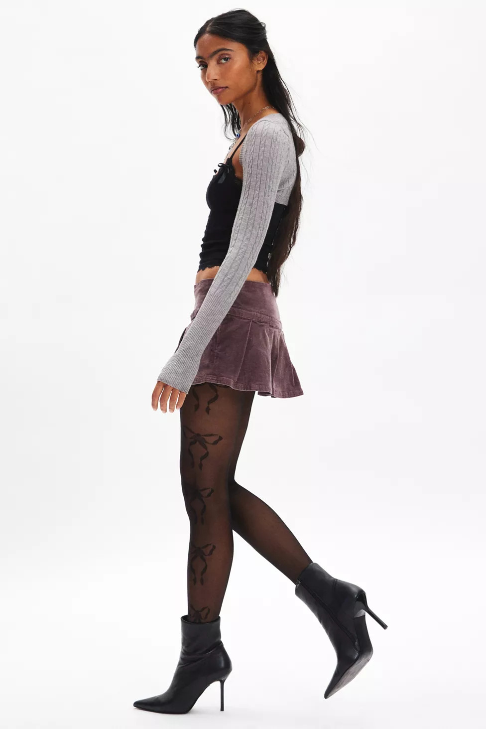 Printed Bow Icon Sheer Tights | Urban Outfitters (US and RoW)