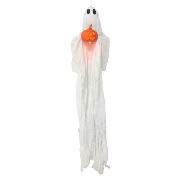 White Ghost Holding Pumpkin, 4' | At Home
