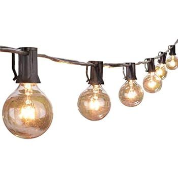 Brightown 50Foot G40 Globe Outdoor Patio String Lights UL Listed for Indoor / Outdoor Decor, Blac... | Amazon (US)
