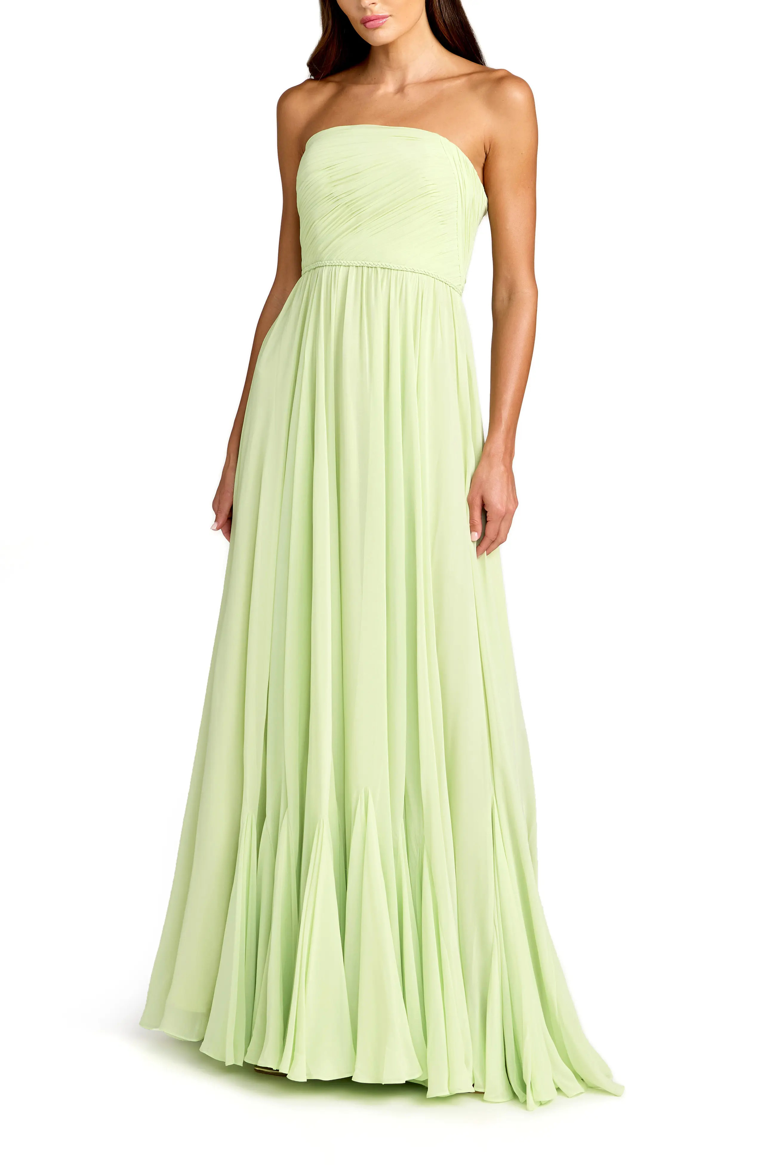 Mac Duggal Strapless Chiffon Gown With Braided Belt (Women) | Nordstrom | Nordstrom