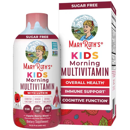 MaryRuth's Liquid Multivitamin with Lutein for Kids 1+, Immune Overall Health, Apple Berry Blast, Sugar-Free, Vegan, Gluten-Free, 15.22 fl oz | Walmart (US)