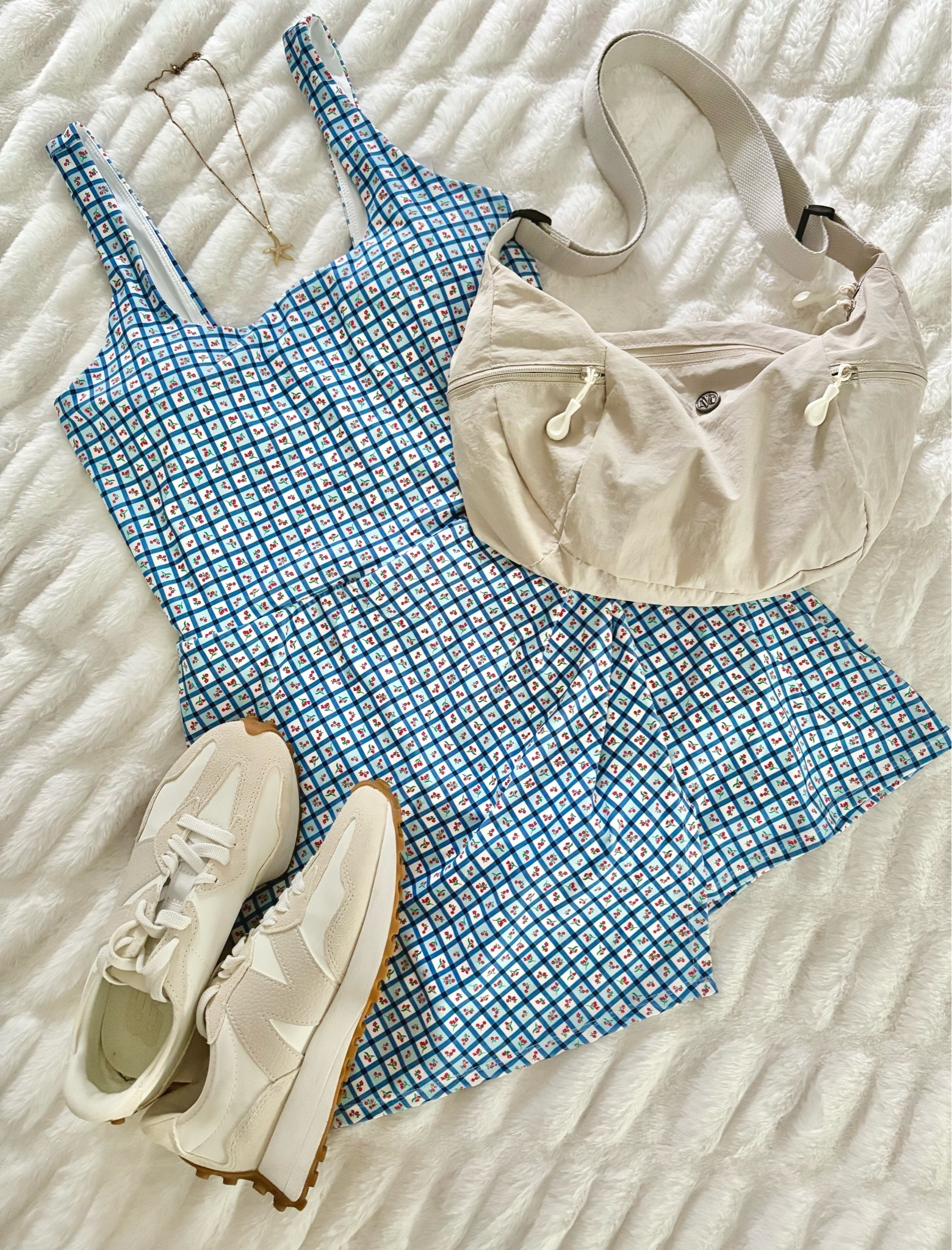 Cute Athletic Dress on Sale! 🩵 (sized up, m)
New Balance Sneakers (tts) 
Lulu look for less Bag!

#LTKootd #LTKmomlife #LTKgrwm