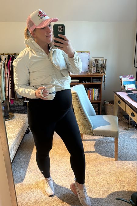 Today’s OOTD! Less and less is fitting these days, but we are making it through haha. Definitely always reaching for anything that’s comfortable at this point in my pregnancy. Ps I got this Lululemon jacket last year and it is one of my most favorite purchases. Hands down would buy again 🙌🏻

Maternity / casual style / casual look 

#LTKfitness #LTKstyletip #LTKbump