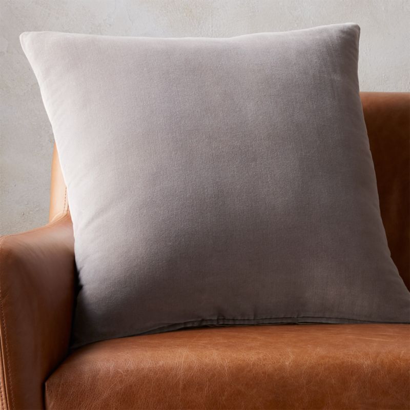 23" Leisure Grey Pillow with Down-Alternative Insert + Reviews | CB2 | CB2