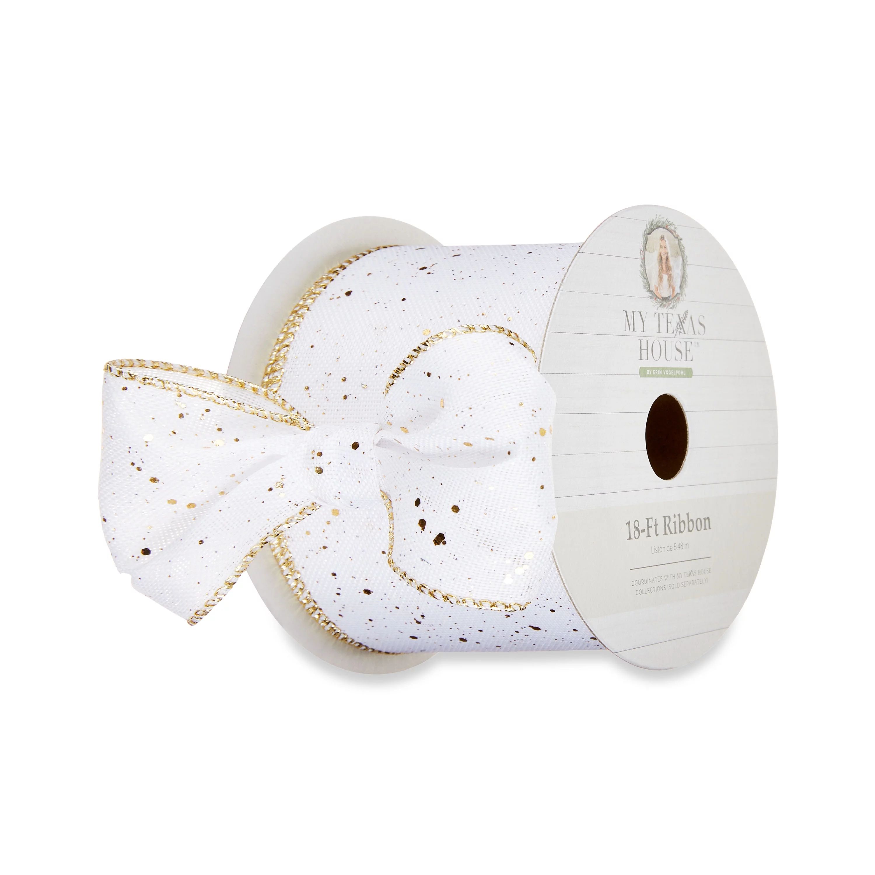 My Texas House White Gold Speckled Ribbon, 18‘ | Walmart (US)
