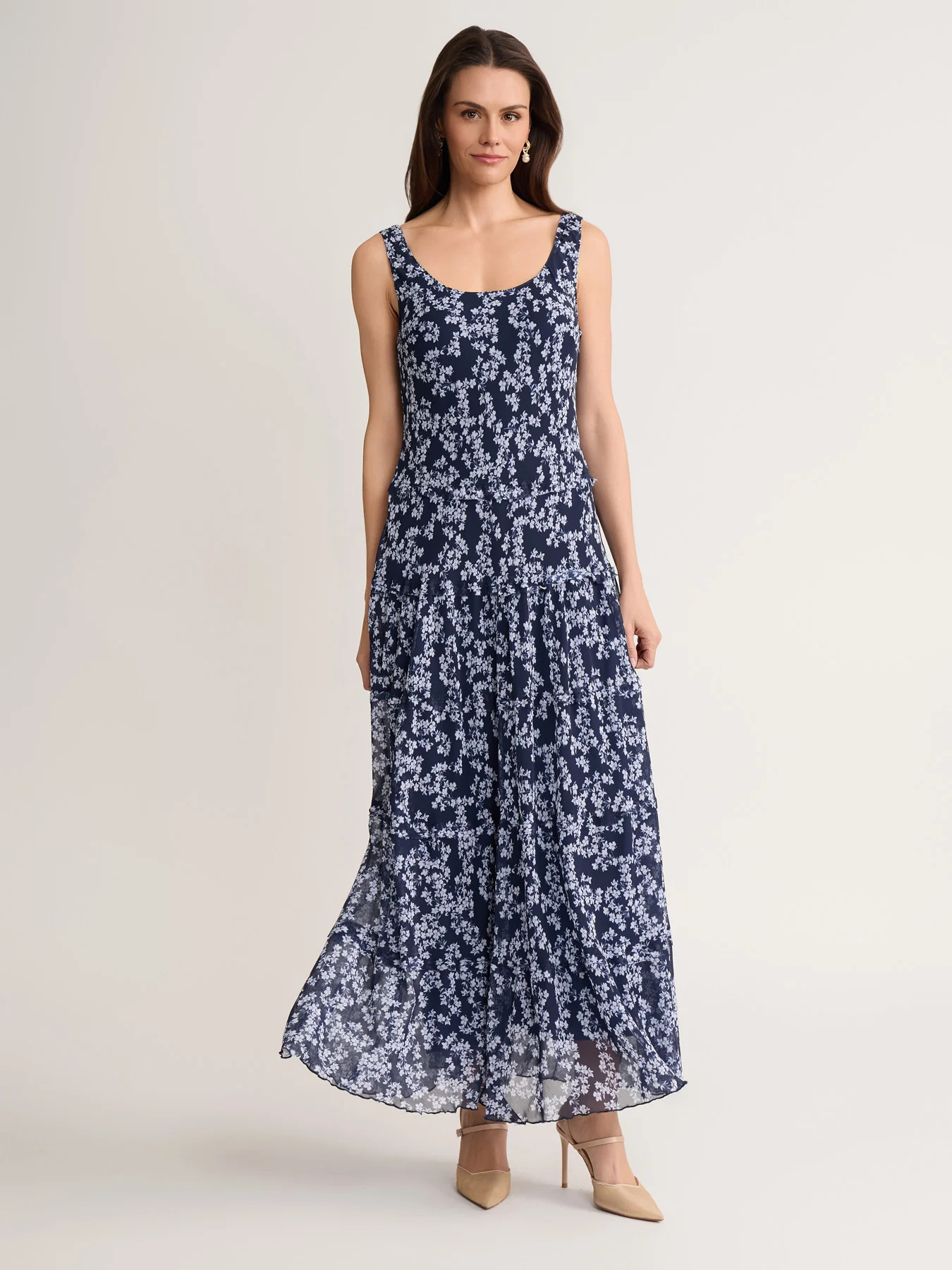 Petal Print Tiered Maxi Dress | Jones New York