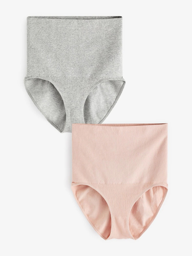 Seraphine Grey & Blush Pink Post Maternity Shaping Briefs –Twin Pack | Next US