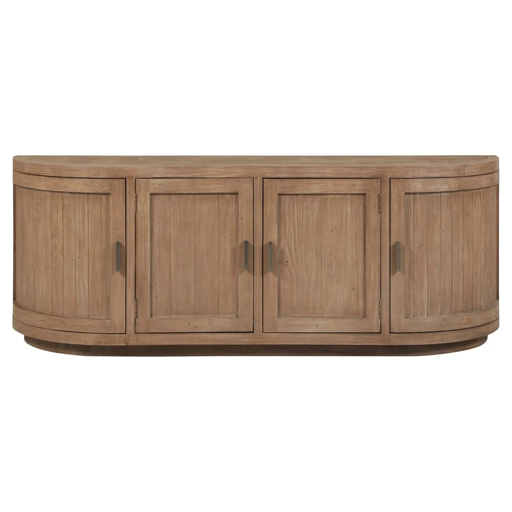 Neriah Rustic Lodge Brown Reclaimed Wood Media Cabinet - 71" | Kathy Kuo Home