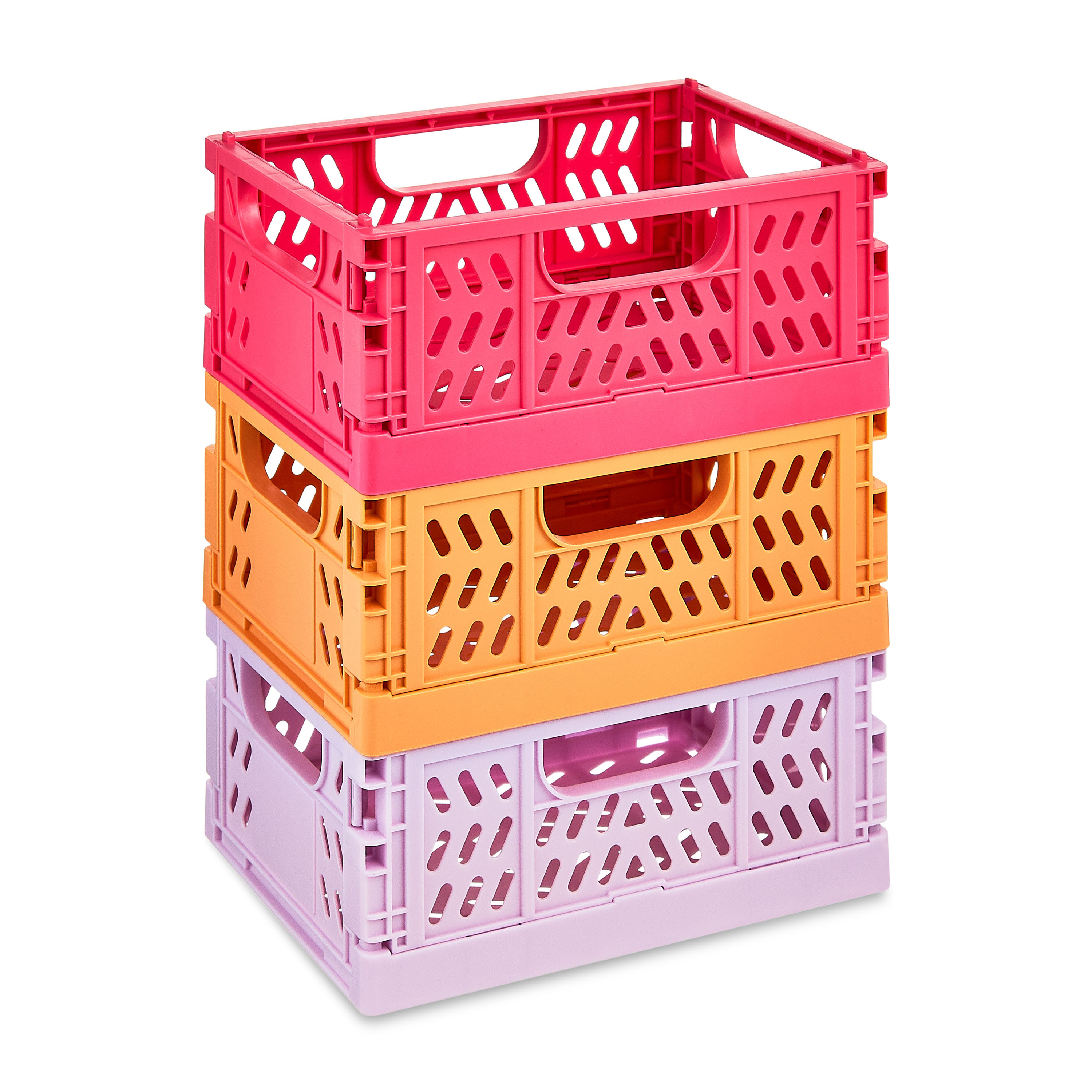 Pen+Gear Mini Collapsible Crate, Assorted Pink Colors,Plastic Materials, Size 5.51" x 4.13" x 2.2... | Walmart (US)