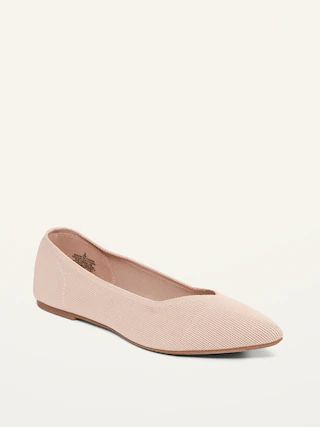 Textured-Knit Pointy-Toe Ballet Flats | Old Navy (US)
