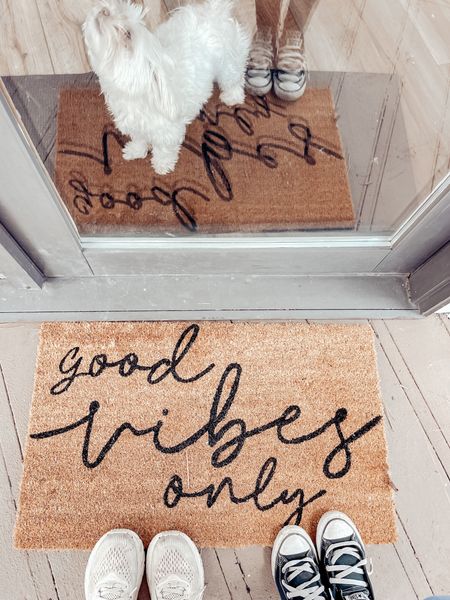 Good vibes only ✌🏼 

Comment DOORMAT if you want the link sent to your dms. 😘 

Shoes and doormat are linked on my ltk too. X

#LTKhome #LTKFind #LTKunder50