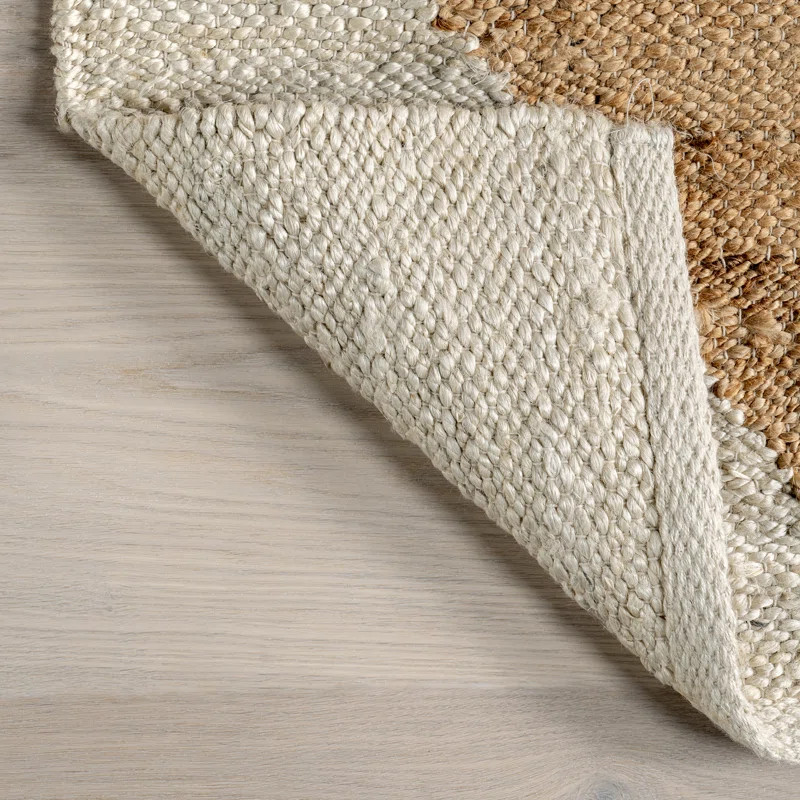 Lowman Geometric Jute Area Rug for Dining Room Living Room Kitchen, Black/Ivory | Wayfair North America