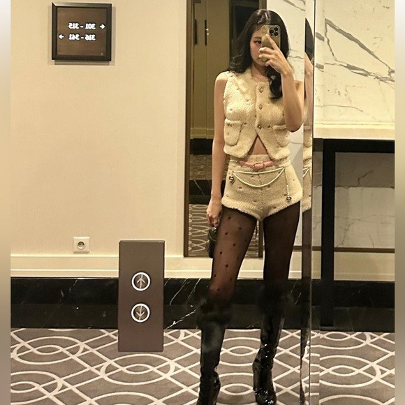 Chanel logo tights black | Poshmark