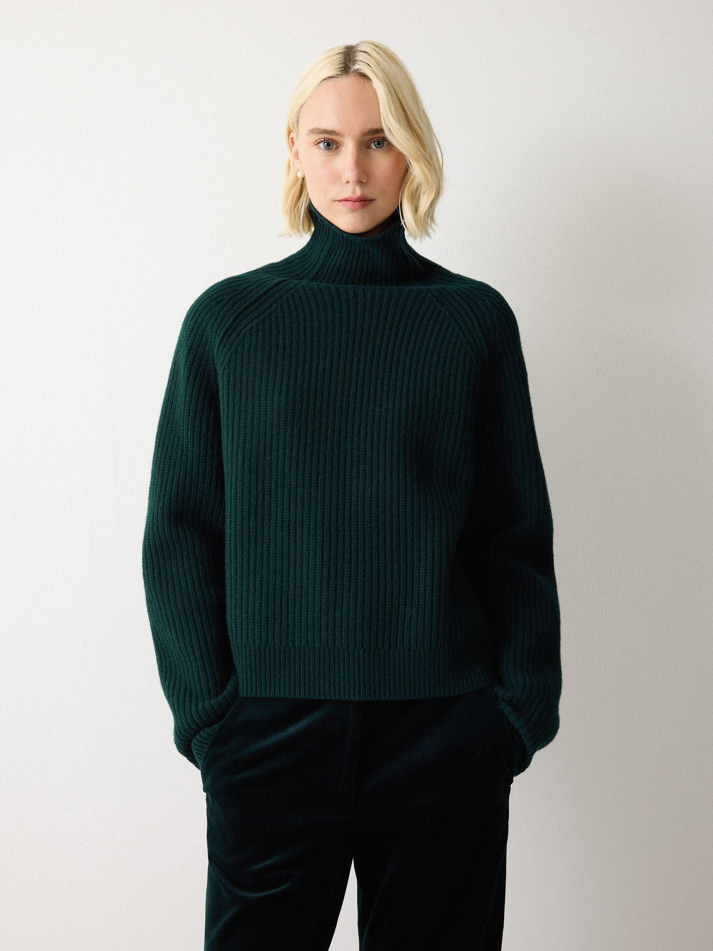 Fishermans Rib Jumper | Green | Jigsaw (UK)