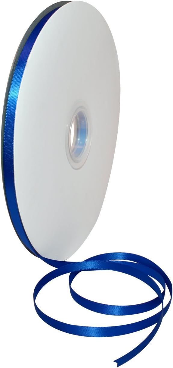 Morex Ribbon 08806/00-352 Double Face Satin Polyester Ribbon, 1/4"/100 yd., Electric Blue | Amazon (US)