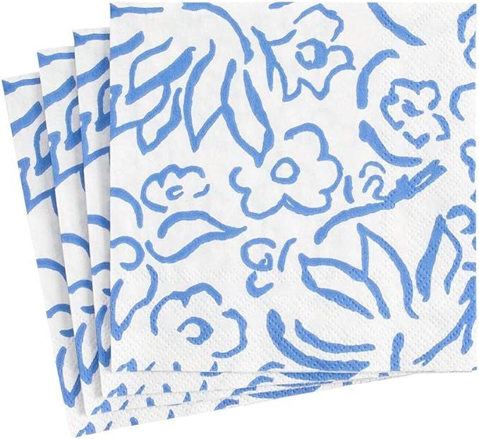 Caspari Matisse Paper Cocktail Napkins in Blue - Two Packs of 20 | Amazon (US)