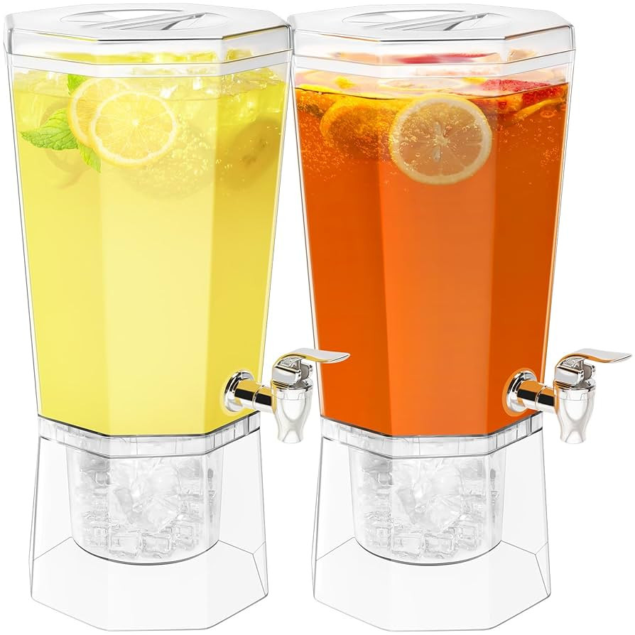 Lifewit 1 Gallon Plastic Drink Dispenser 2 Pcs (in 1 Package), Juice Containers with Lid for Part... | Amazon (US)